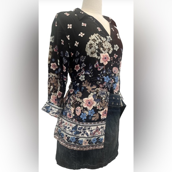 Floral Black Button Down Shirt - Picture 3 of 7